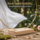 🌸 50 % RABAT! ✨ Dekorativ ring i guldfarve med træfod – Borddekoration, der kan tilpasses, med LED-lyskæde, genanvendeligt design til blomster, bånd og grønt – Elegant håndværk i jern og fyrretræ til arrangementer og hverdagsindretning 🎀