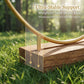 🌸 50 % RABAT! ✨ Dekorativ ring i guldfarve med træfod – Borddekoration, der kan tilpasses, med LED-lyskæde, genanvendeligt design til blomster, bånd og grønt – Elegant håndværk i jern og fyrretræ til arrangementer og hverdagsindretning 🎀