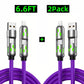 🔌4-i-1 RGB-lysende hurtigopladerkabel, universelt opladerkabel til flere enheder til rejser🌍