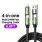 🔌4-i-1 RGB-lysende hurtigopladerkabel, universelt opladerkabel til flere enheder til rejser🌍