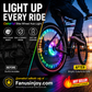 🥳2026 TOPTILBUD🥳💞Over 50.000 solgt!🚴✨ 50 % RABAT! Cykelhjulnavlys – 7 livlige farver og 18 dynamiske lysindstillinger. IP65-vandtæt, 8–12 timers batteritid. Hurtig klikmontering – lys op på din nattur! 🌙💡