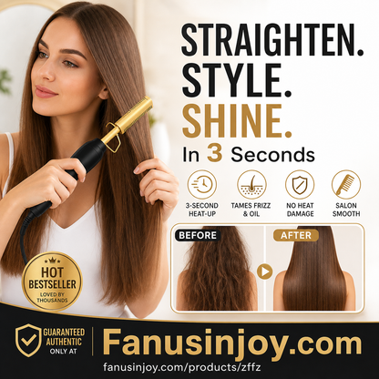 ✨️Amazing Discount on 🔥2026 New Arrival！🎁💇‍♀️Heats in 3 Seconds & Shapes in 5 Seconds！👱‍♀️Create Perfect Hairstyles Quickly！✨️Portable Electric Hair Straightening and Curling Comb