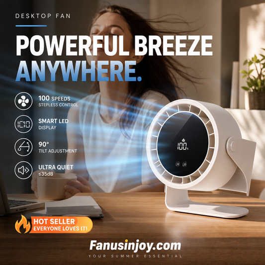 ✨️50 % rabat i en begrænset periode! 🌬️Holder dig kølig hele sommeren! ❄️Genopladelig USB-bordventilator til soveværelset
