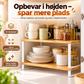 Multifunktionelt hjørneopbevaringsreol i træ