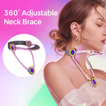 🥳360° justerbar nakkestøtte – Lindrer smerter og spændinger, korrigerer fremadbøjet hovedholdning. Åndbart skum, passer til alle. Perfekt til kontoret og rejser! 🧠✨