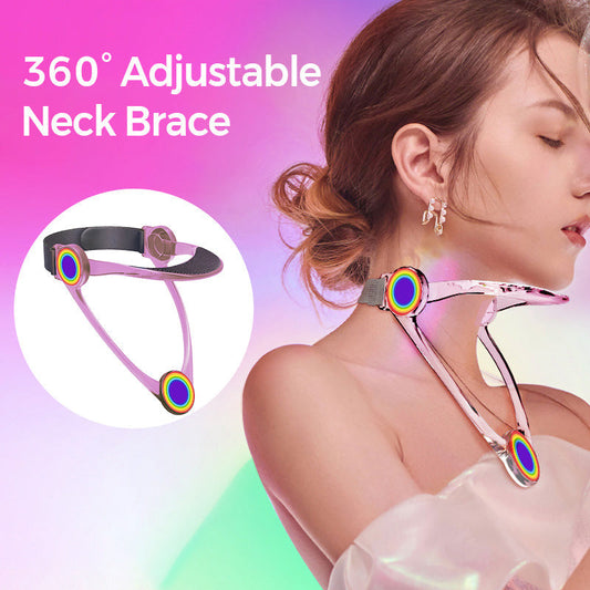 🥳360° justerbar nakkestøtte – Lindrer smerter og spændinger, korrigerer fremadbøjet hovedholdning. Åndbart skum, passer til alle. Perfekt til kontoret og rejser! 🧠✨