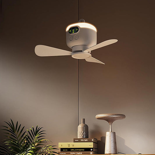🍃Genopladelig loftventilator med LED-lys