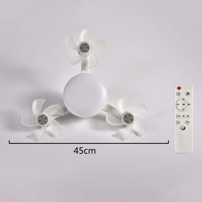 Fjernbetjent LED-loftventilator med lampe