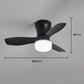Fjernbetjent LED-loftventilator med lampe
