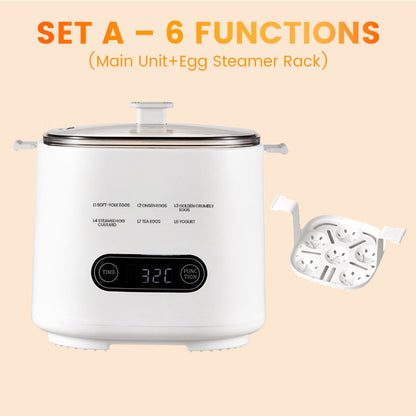 🥳2026 TOPTILBUD🥳💞Over 50.000 solgt!🎁✨ 50 % RABAT! Mini multifunktionel æggekoger – smart touch-panel, plads til 6 æg, koger, pocherer, laver røræg og damper. Perfekt til hurtige morgenmåltider! 🥚⚡