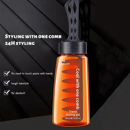 One-Comb formgivende stylinggel med kam | Svedbestandig gel | Ikke-fedtet formel