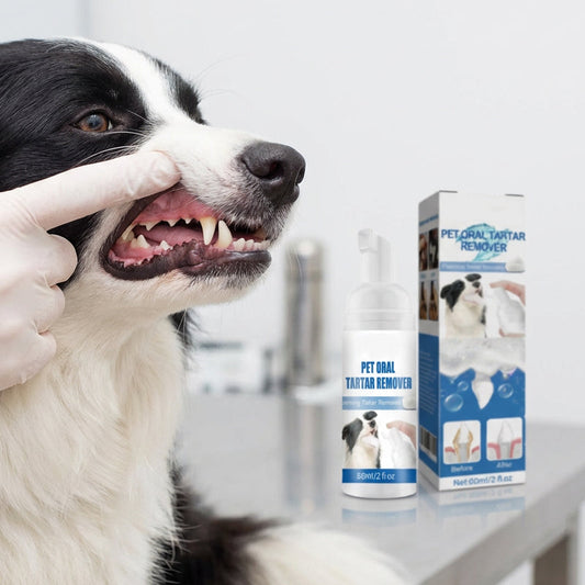 Espuma Limpiadora Dental para Mascotas - Removedor de Sarro y Mal Aliento