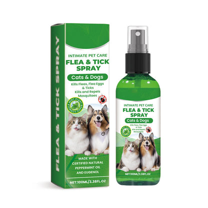 🥳2026 STOR UDSALG🥳🍃🐾 50 % RABAT! Naturlig loppe- og flåtspray – med pebermynte og tea tree-olie, sikker at bruge til katte og hunde. Lindrer kløende hud, indeholder ingen skrappe kemikalier. Bare spray og gå. En skånsom løsning mod skadedyr. 🌿✨