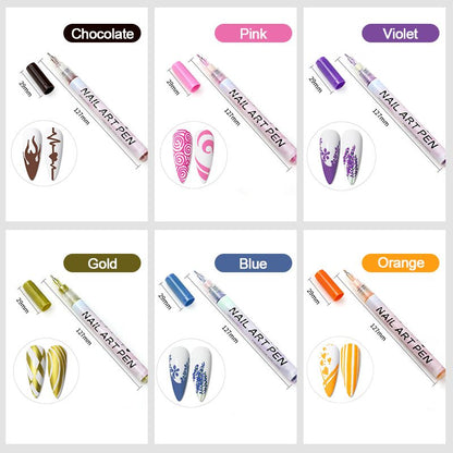 12 Colors Curve Manicure Marker
