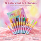 🖌️ Sonderpreis am letzten Tag ＄19,98 ! 🔥Mehr kaufen, mehr sparen🎁Nail-Art-Marker-Set mit 12 Farben