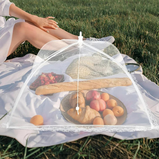 Protector de alimentos plegable de malla