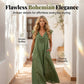 👗 50 % RABAT NU! 🌸 Afslappet, ærmeløs kjole med V-udskæring og flæser til kvinder – Let og luftigt – Perfekt til sommerdage, stranden eller brunch – charmerende og nem at have på 💃
