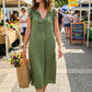 👗 50 % RABAT NU! 🌸 Afslappet, ærmeløs kjole med V-udskæring og flæser til kvinder – Let og luftigt – Perfekt til sommerdage, stranden eller brunch – charmerende og nem at have på 💃
