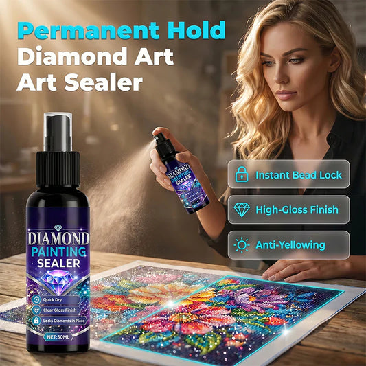 💎✨ Diamond Art Sealer – forsegler perlerne, giver en blank overflade, tørrer hurtigt og holder længe.