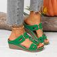 Retro-sandaler med hul kilehæl til kvinder