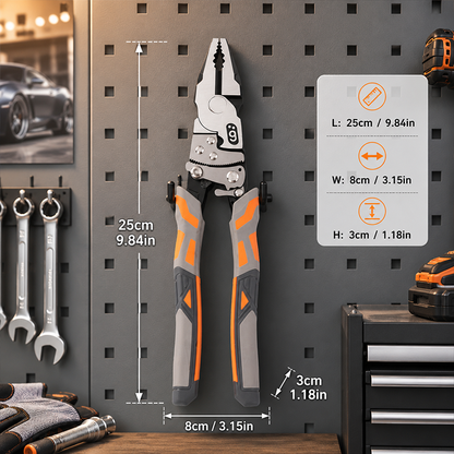 🔧 50 % RABAT NU! ⚡ Linemantang med skralde – klipper, afisolerer, griber fast og krymper – selvlåsende, rustbeskyttet og et uundværligt alt-i-ét-værktøj til elektrikere 🛠️