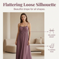 👗 50 % RABAT I BEGRÆNSET PERIODE! ✨ Dame-kjole med snøre og spaghettistropper – løs pasform, åndbar, klar til ferien 🌸