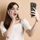 Luksus-telefonetui med ringstativ til iPhone