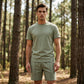 Sæt med letvægts-T-shirt og shorts til mænd i afslappet stil