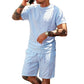 Sæt med letvægts-T-shirt og shorts til mænd i afslappet stil