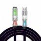 🔌4-i-1 RGB-lysende hurtigopladerkabel, universelt opladerkabel til flere enheder til rejser🌍