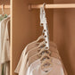 🧥📦 Sammenklappelig tøjbøjle – 5 kroge, pladsbesparende, perfekt til rejser!