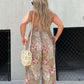 Populær løs jumpsuit med patchwork-mønster