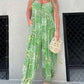 Populær løs jumpsuit med patchwork-mønster