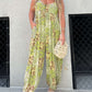 Populær løs jumpsuit med patchwork-mønster