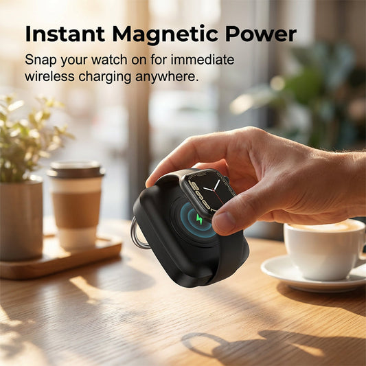 📢📢50 % RABAT !! ⏰Bærbar oplader til smartwatches i nøglering