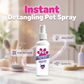 🐶50 % RABAT NU! Instant Pet hårplejespray til udredning – knudefjerner med silkeagtig finish og hurtigtørrende pelsudredning, plejespray uden skylning til hunde og katte med lang eller kort pels til daglig pleje