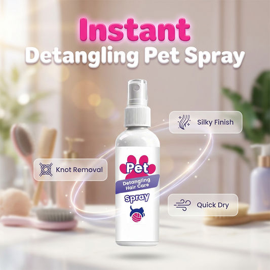 🐶50 % RABAT NU! Instant Pet hårplejespray til udredning – knudefjerner med silkeagtig finish og hurtigtørrende pelsudredning, plejespray uden skylning til hunde og katte med lang eller kort pels til daglig pleje