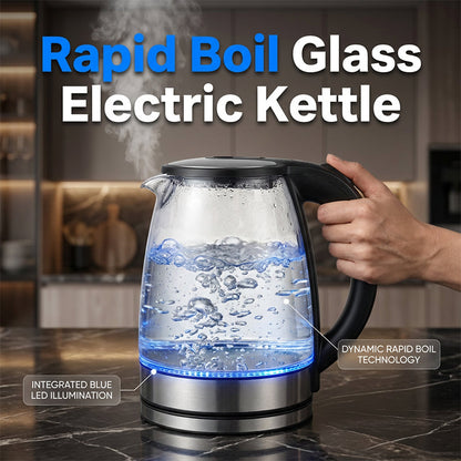 📢📢50 % RABAT !! ⏰Elektrisk vandkoger i glas med LED-lys