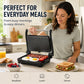 Elektrisk sandwichpresser og panini-maskine med 180 graders flad grillplade