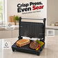 Elektrisk sandwichpresser og panini-maskine med 180 graders flad grillplade