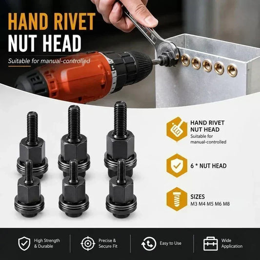 🔥🔩50 % RABAT | Værktøjssæt til nitmøtrikker M3–M12 – Højstyrkestål, lav gevindindsatser i tyndt metal uden svejsning!