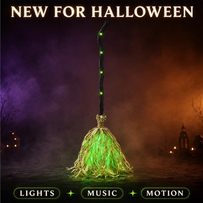 🧹 Kedelig Halloween-dekoration? Denne heksekost flyver virkelig – elektrisk og uhyggelig!