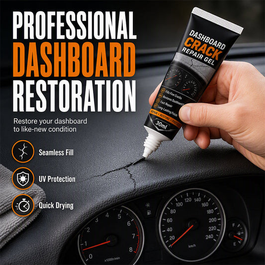 🚗50 % RABAT NU! Professionel reparationsgel til revner i bilens instrumentbræt – hurtigtørrende, sømløs fyldemasse med UV-beskyttelse, creme til restaurering af bilens interiør til revnet læder og plastinstrumentbrætter