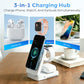 🔋 3-i-1 sammenklappelig magnetisk opladningsholder | Trådløs opladningsstation til telefon, ur og øretelefoner | Kompakt og pladsbesparende ✨