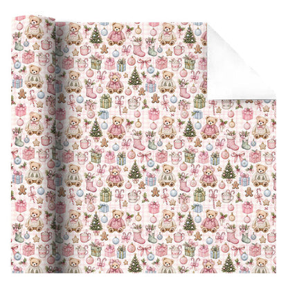 Cute Teddy Bear Christmas Gift Wrapping Paper