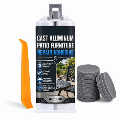 Reparationslim til havemøbler af støbt aluminium