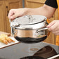 ⏳Tidsbegrænset tilbud⏰Tempura-frituregryde i rustfrit stål – termometer, drænholder, dyb gryde ✨
