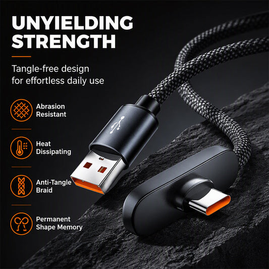 100 W 90-graders vinklet Type-C-kabel til hurtigopladning