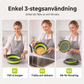 🥗 3-delt sammenklappeligt dørslagssæt med afdrypningsunderlag – pladsbesparende køkkendørslag til frugt, pasta og grøntsager