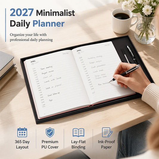 2027 Minimalistisk dagbog til daglig planlægning